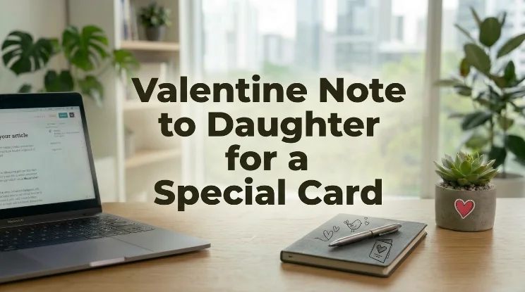Valentine Note to Daughter for a Special Card