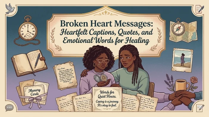 Broken Heart Messages: Heartfelt Captions, Quotes, and Emotional Words for Healing